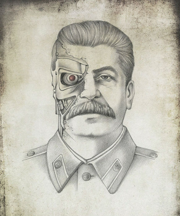 Иосиф Сталин в образе Терминатора