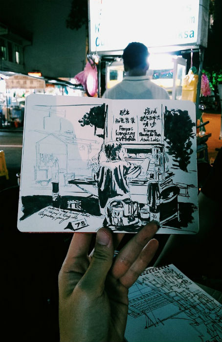 Зарисовки из путешествий сингапурского художника