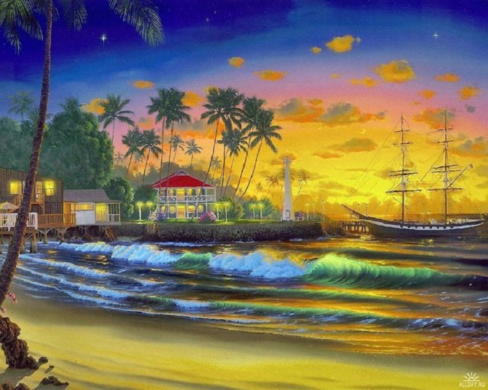 Гавайи от художника John Al Hogue.