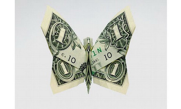 денежная бабочка - оригами