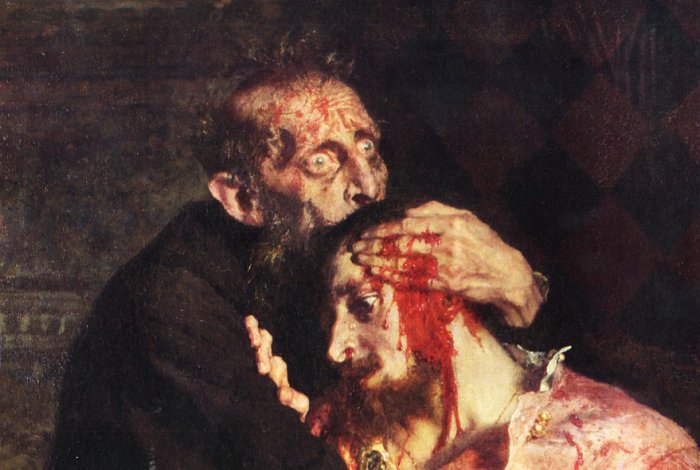 Фрагмент картины И.Репина. Иван Грозны убивает своего сына