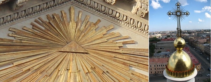Масонские символы на казанском соборе в Санкт-Петербурге.