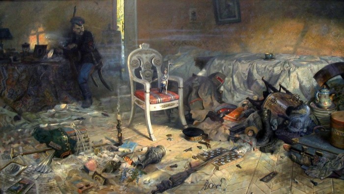 Ипатьевский дом после цареубийства. Картина Павла Рыженко.