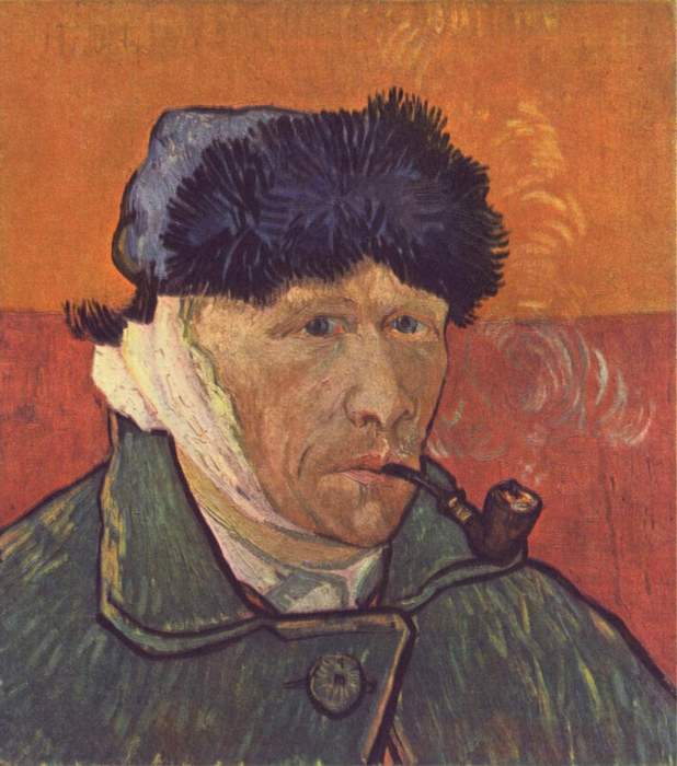 Автопортрет с отрезанным ухом. Винсент Ван Гог.