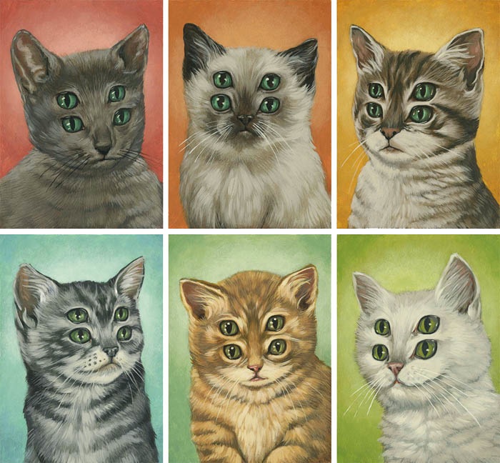 Четырехглазые котята, написанные  для выставки Minumental