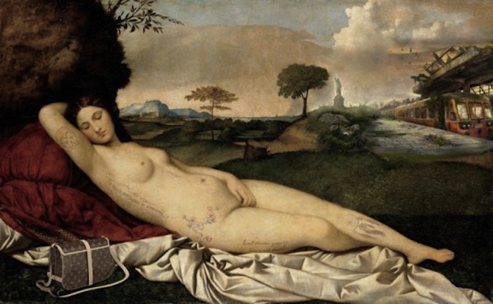 Спящая Венера с сумкой Луи Виттон.