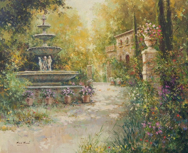 Роман Францес, 'Garden with classical fountain', Испания