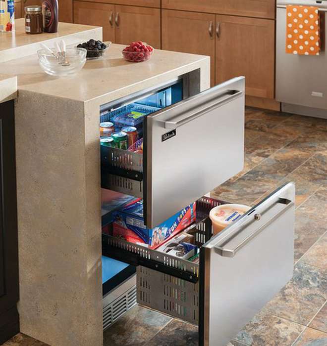 Выдвижные холодильные ящики - практичный кухонный атрибут. 