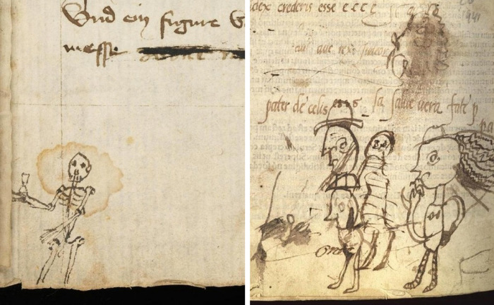 Бессвязные рисунки, обнаруженные на страницах древнейших рукописей.