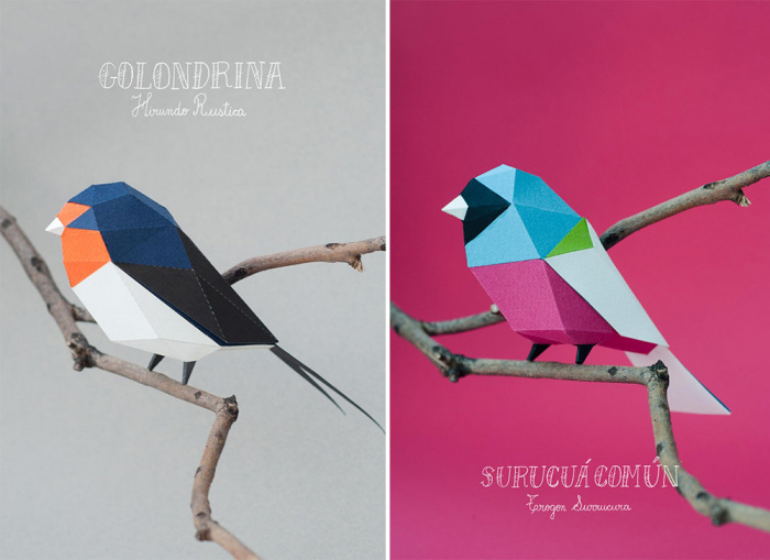 Бумажные птички от Estudio Guardabosques.