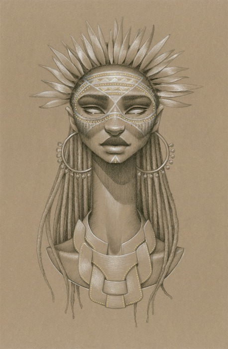 Женский портрет богини солнца и плодородия от Сары Голиш (Sara Golish).