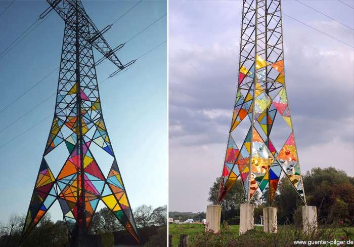 Оригинальное преображение серой электрической башни в Германии.