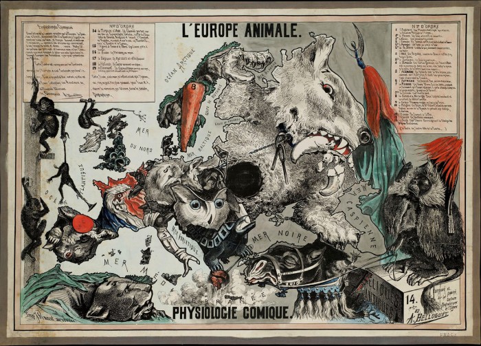 Европейские животные - сатирическая физиология. Брюссель, 1882 год. | Фото: humus.dreamwidth.org.