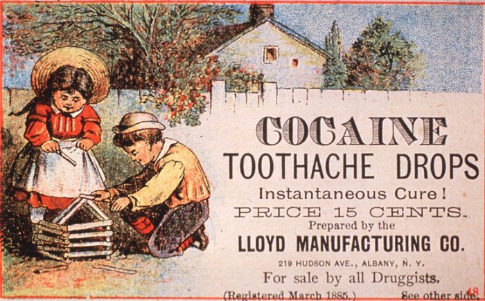 Кокаин как средство от детской зубной боли в XIX веке. | Фото: lifeglobe.net.