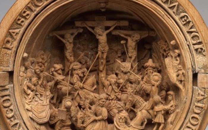 Средневековая миниатюра «Распятие Христа».