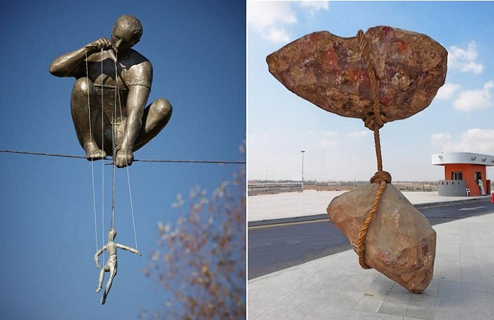 Скульптуры, нарушающие закон силы тяжести.