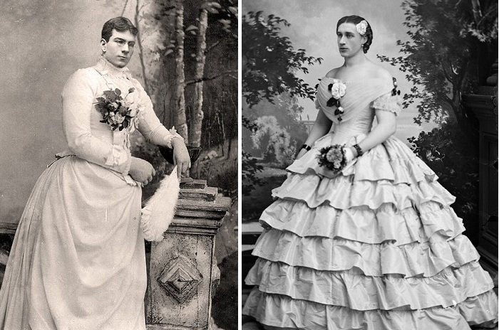 Мужчины, переодетые в женское платье в Викторианскую эпоху.