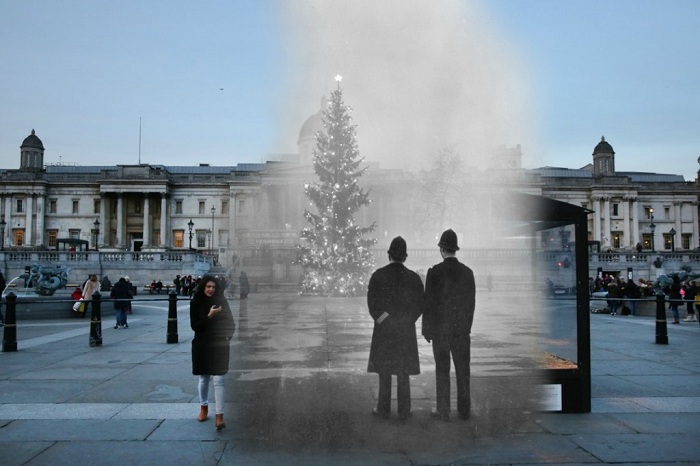 В преддверии Рождества: снимок Лондона сегодня и много лет назад.