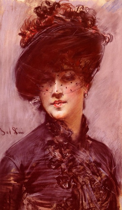 Леди в черной шляпке.  Джованни Болдини, 1898 год. | Фото: allaboutourladies.ru.