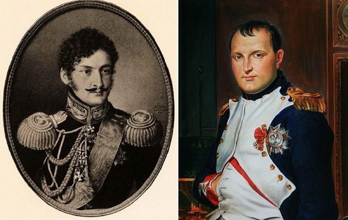Слева: граф Александр Чернышев, справа: Наполеон Бонапарт.