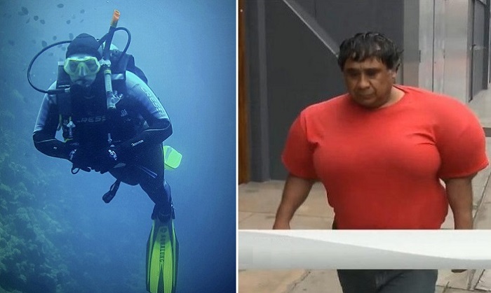 Дайвер Алехандро Рамос Мартинес, который слишком резко поднялся на поверхность с морской глубины.