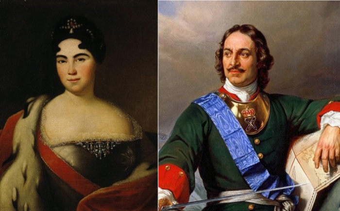 Императрица Екатерина I и император Петр I.