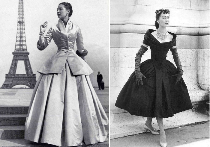Широкие юбки от Christian Dior.