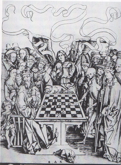 Смерть, играющая в шахматы. Исраэль фон Менекем. | Фото: s-media-cache-ak0.pinimg.com.
