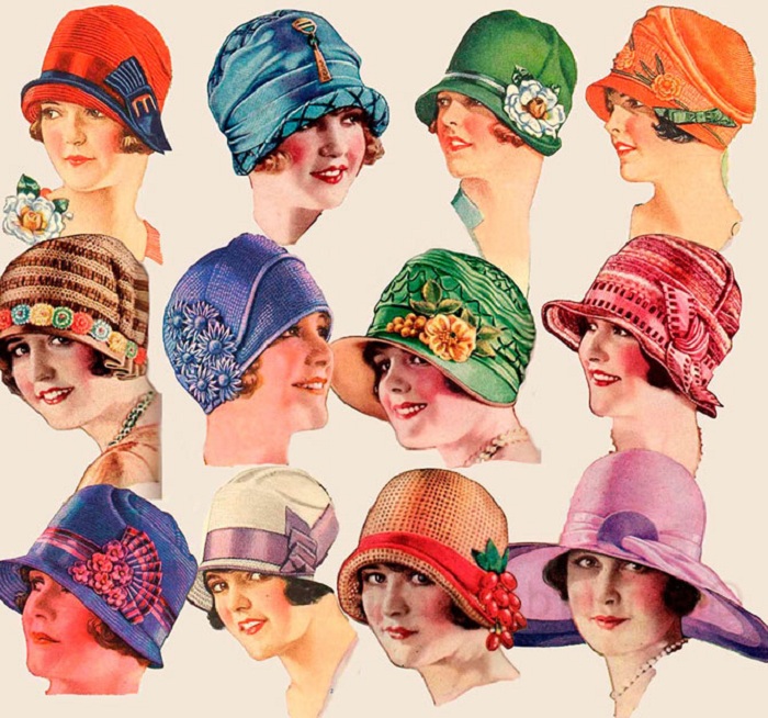 Шляпки, популярные в эпоху 1920-х годов.| Фото: izuminki.com.