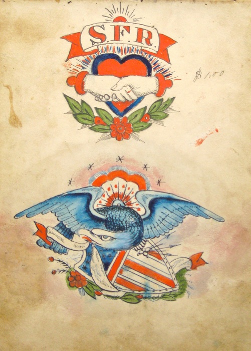 «Орел и щит» - популярная тема для татуировок, созданная Сэмюэлом О’Рейли.