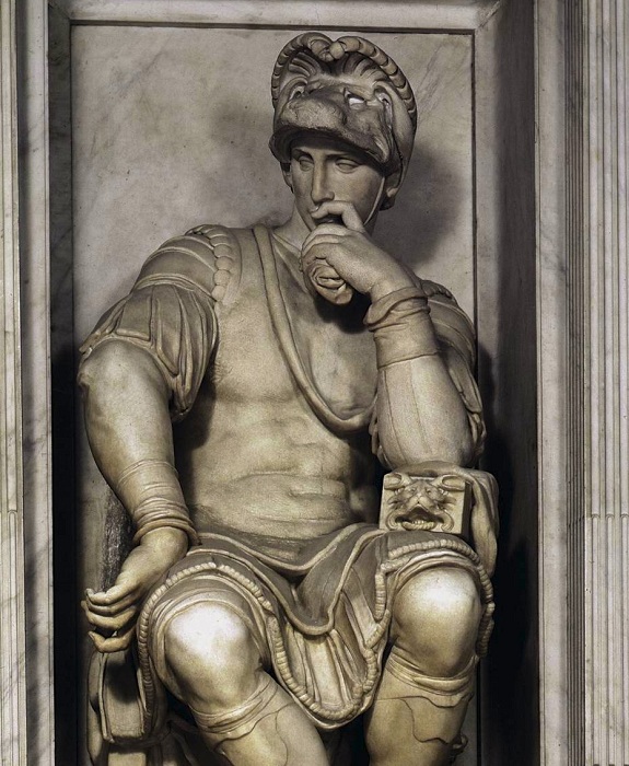 «Мыслитель» Микеланджело. Статуя Лоренцо Медичи (1526-1531 гг).