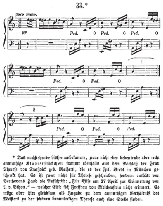 Первая публикация «К Элизе» Бетховена в 1867 году. | Фото: thevintagenews.com.