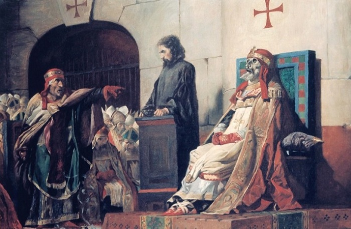 Папы Формоз и Стефан VI - Трупный синод. Жан-Поль Лоранс, 1870. | Фото: bibliotheknemeton.de.
