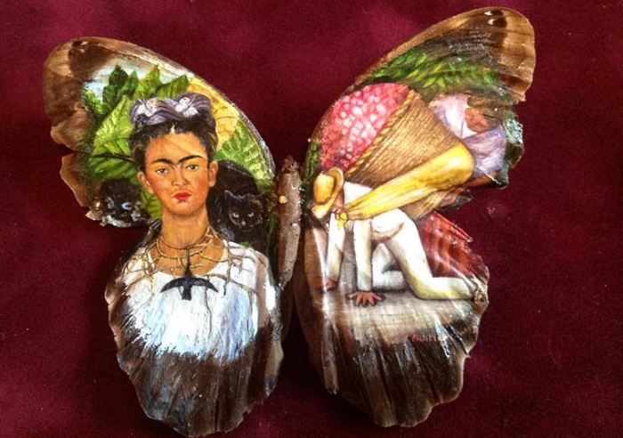 Живопись на бабочках от мексиканского художника.