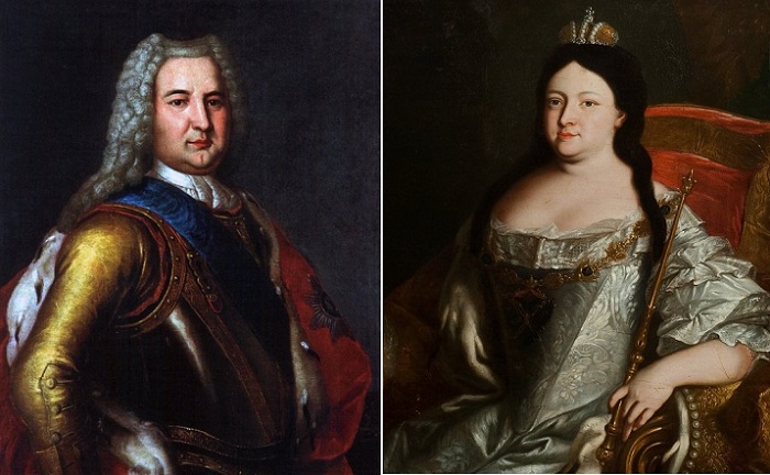Императрица Анна Иоанновна и ее фаворит Эрнст Иоганн Бирон.