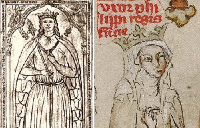 Изображения принцессы Ингеборги и Агнессы Меранской.