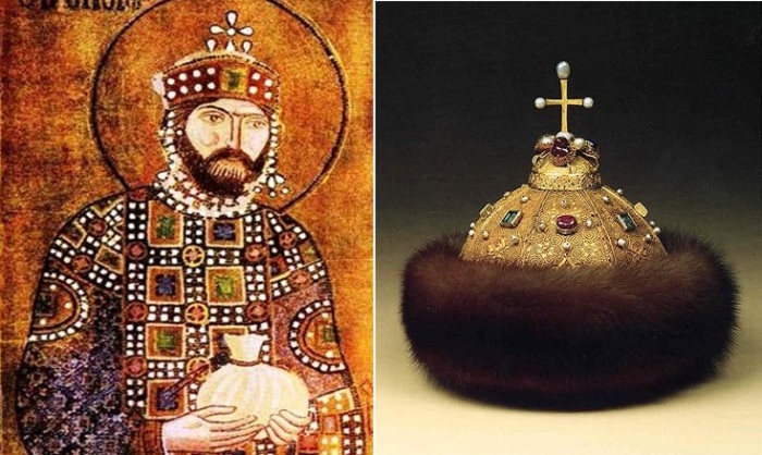 Император Константин IX Мономах и шапка Мономаха.
