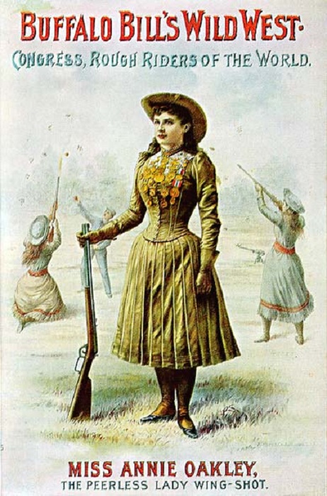 Плакат с изображением Энни Оукли с шоу «Wild West Show» Буффало Билла. | Фото: thevintagenews.com