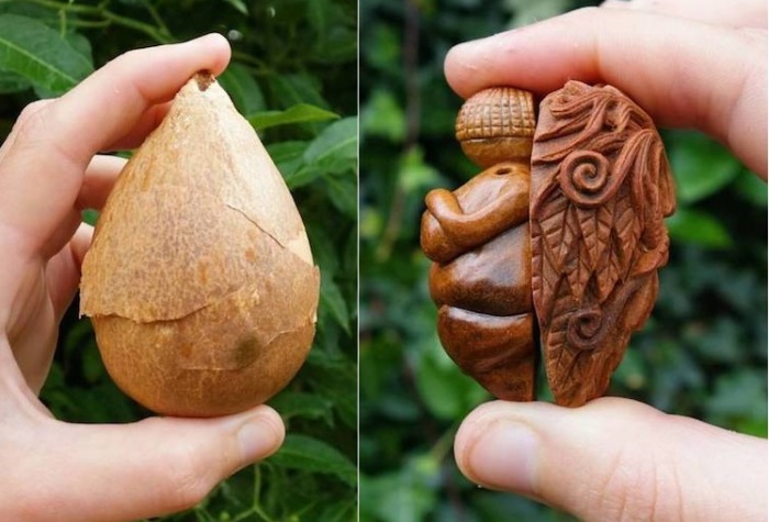Косточка авокадо -<br> отличный материал для изготовления фигурок. | Фото: mymodernmet.com.