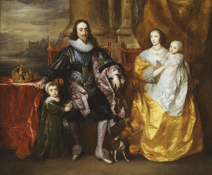 Король Англии Карл I с супругой Генриеттой Марией и детьми, 1633 год. | Фото: artchive.ru.