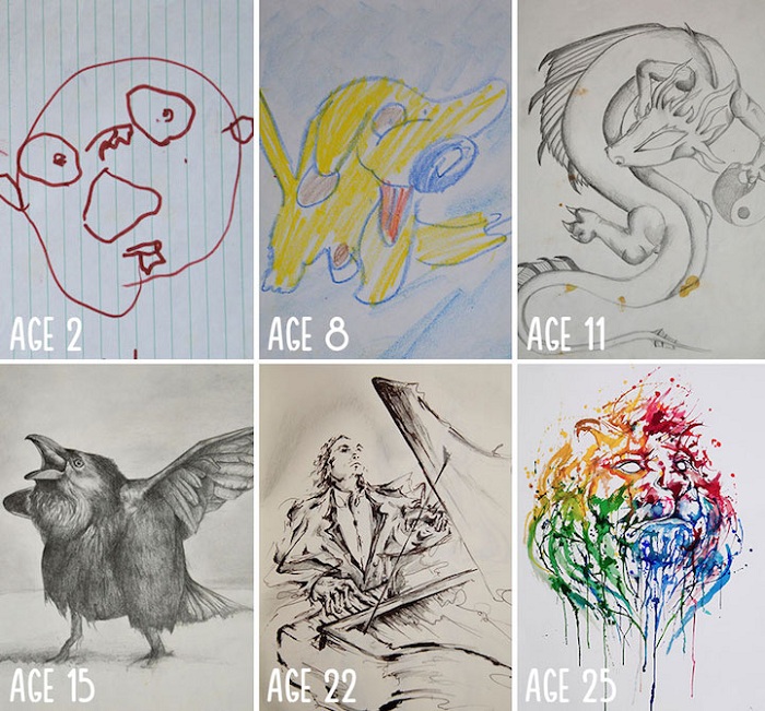 Забавные детские рисунки Marc Allante сменились яркими и талантливыми произведениями.
