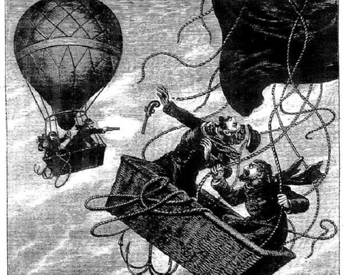Дуэль на воздушном шаре. | Фото: 19thcenturyrealism.com.