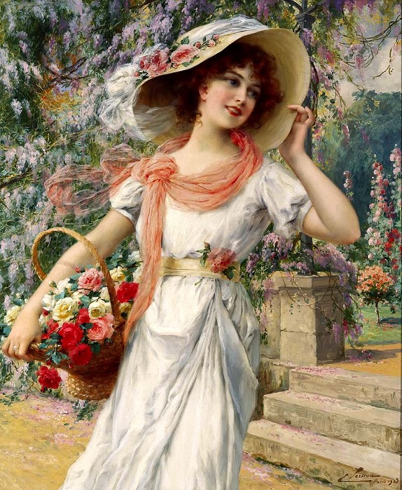 Цветочный сад. Э. Вернон, 1915 год. | Фото: fiveminutehistory.com.