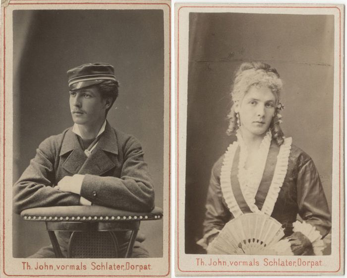 Фридрих фон Вольф - эстонский студент, переодевшийся в женское платье.