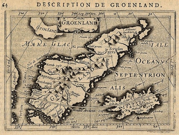 Древняя карта с изображением Гренландии. | Фото: colors.life.