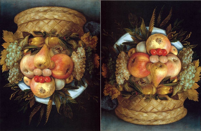Корзина с фруктами. Джузеппе Арчимбольдо , 1590 год.
