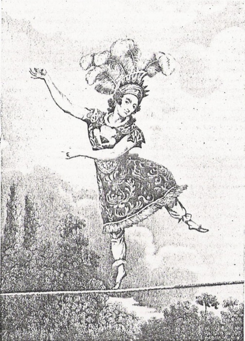 Мадам Саки - виртуозная канатоходка, популярная в XIX веке. | Фото: lichnosti.net.