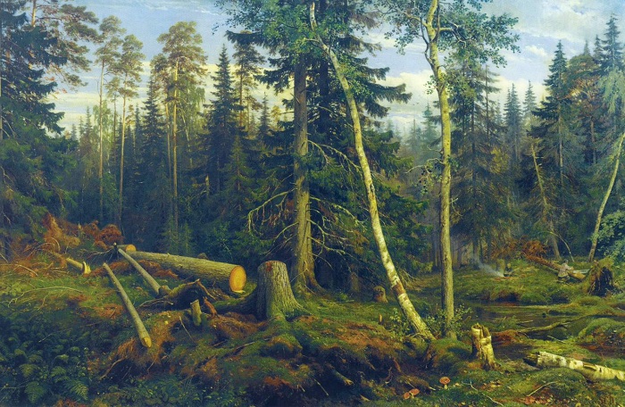 Рубка леса. И. Шишкин. 1867. | Фото: allpainters.ru.
