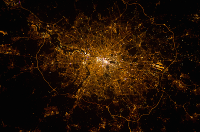 Изображение Лондона со спутника.