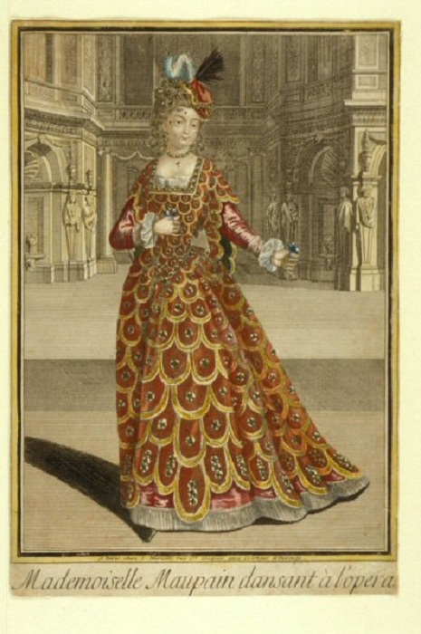Мадемуазель Мопен в Опере. Гравюра неизвестного автора. Ок. 1700. | Фото: fscclub.com.